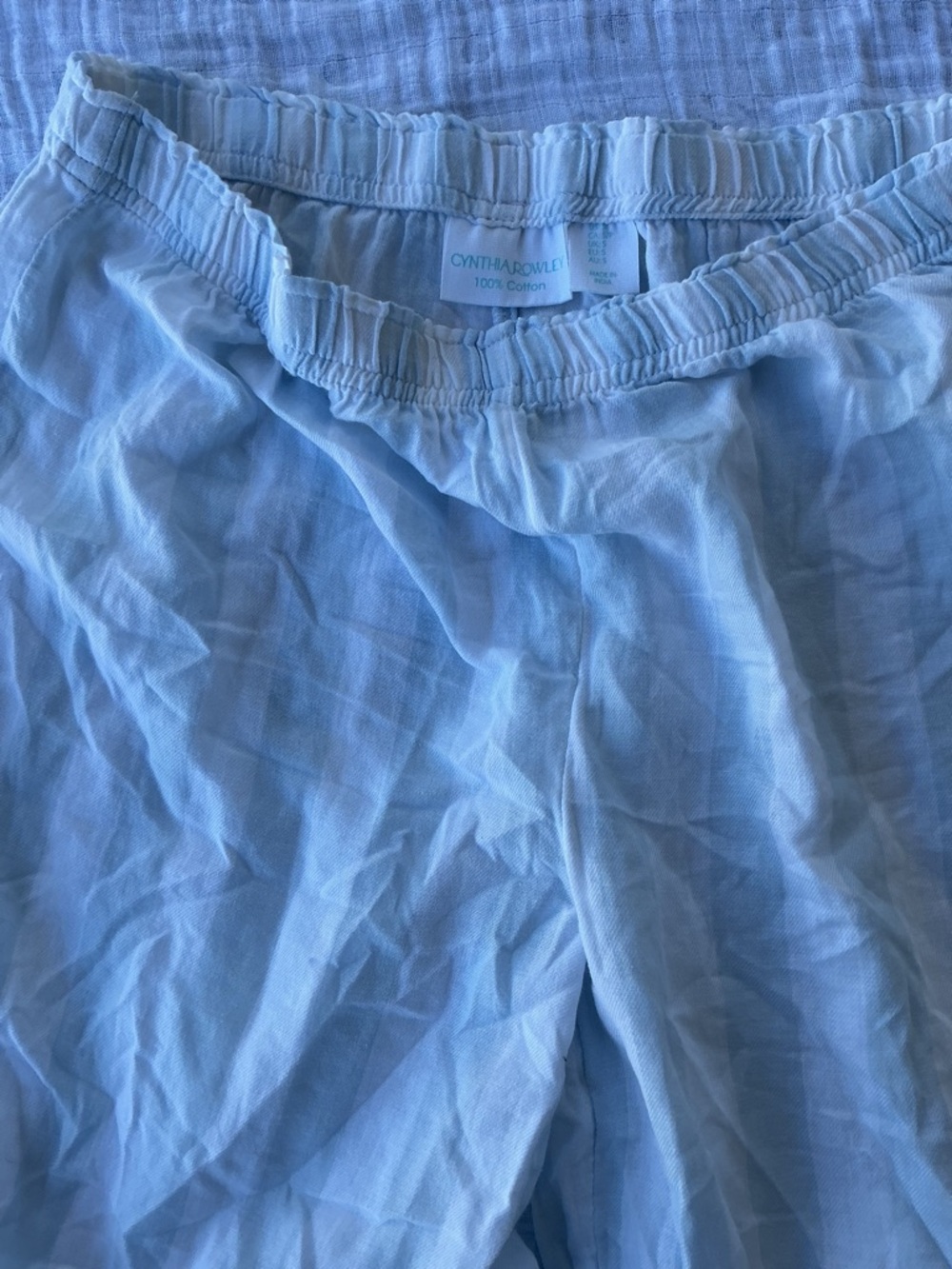 Cynthia Rowley Sky Blue Cotton Lounge Pants